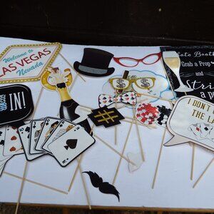 Photo Booth Props Casino theme- 43 pieces